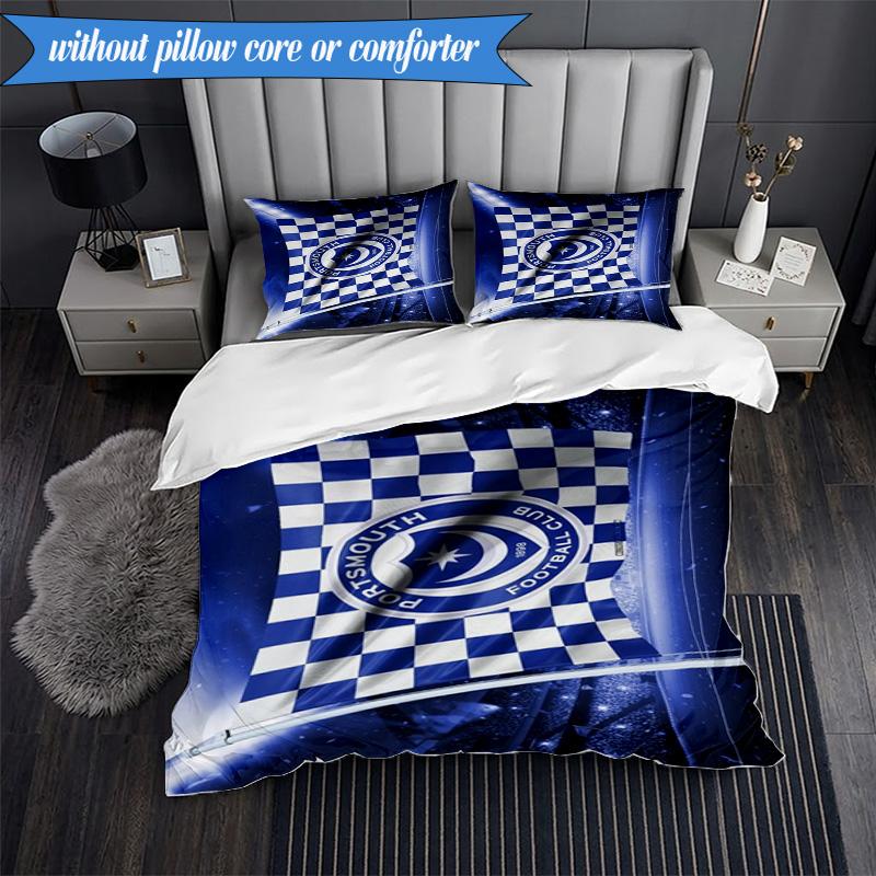 3PCS Ports Fc Crest Printed Soft Bedding Set,Including 1pc Duvet Cover And 2pcs Pillowcases Perfect for Bedroom, Dormitory, Fan Gift