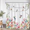 Colorful Bird Shower Curtain Green Leaves Birds On Tree Branch Bathroom Decorative Polyester Fabric Bath Curtains Set With Hooks