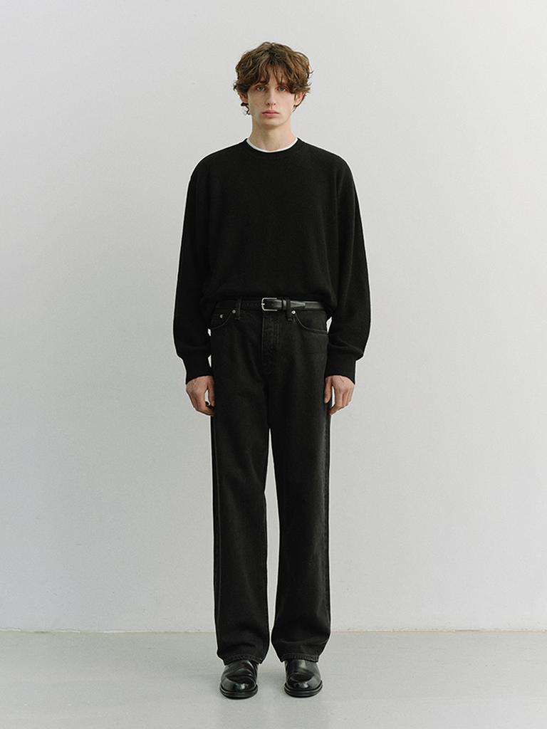 Deonseuteupomaen Buttoned Crewneck Sweater_Unisex_Udsw6A107_Black