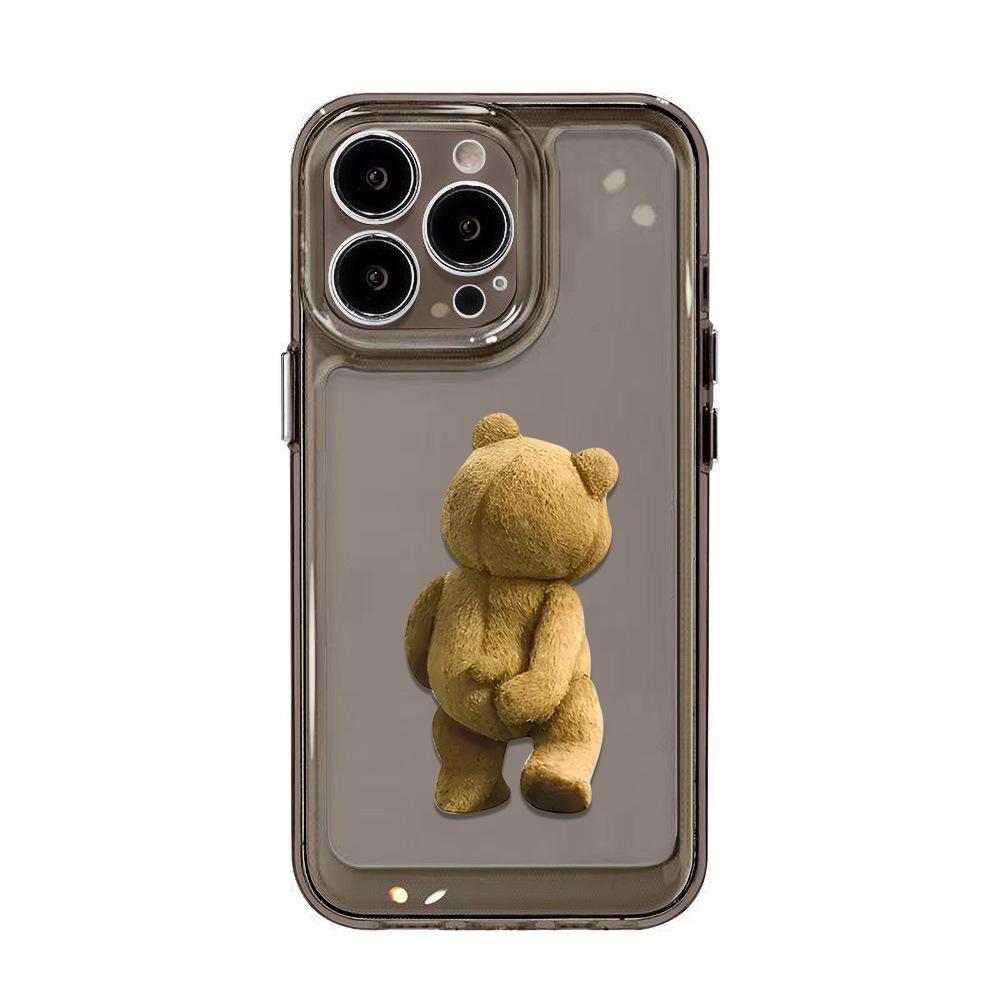 Applicable iPhone17promax Back Teddy Bear Space Phone Case Apple 16 Transparent 14/15 Niche X