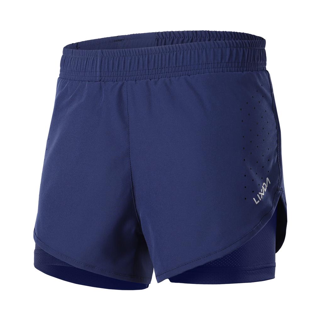 Lixada Women 2-in-1 Running Shorts Quick Drying Breathable Active Training Exercise Jogging Cycling