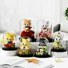 Non-Toxic Mini Building Block Animal Garden Cartoon Rabbit Rose Bricks Diy Assemable Eternal Flower Creative Educational Toys For Children