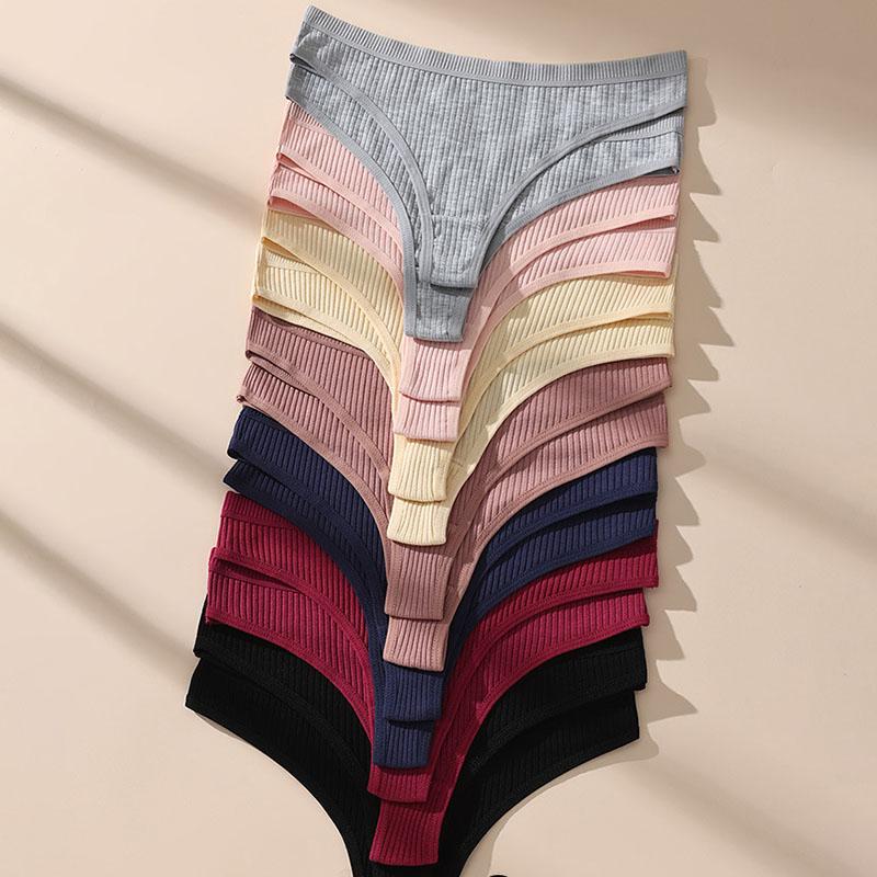 Sexy Threaded Underwear Sports Seamless Low Waist Women's Cotton Underwear Triangle Shorts