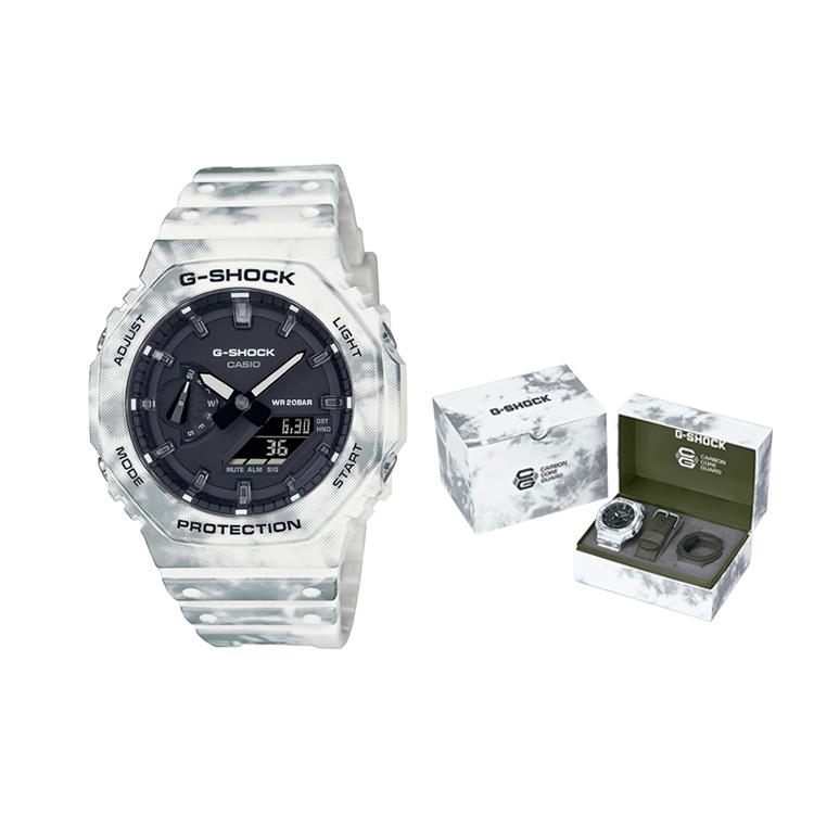 CASIO Men White Watch GAE-2100GC-7APR Free Strap+Watch Case
