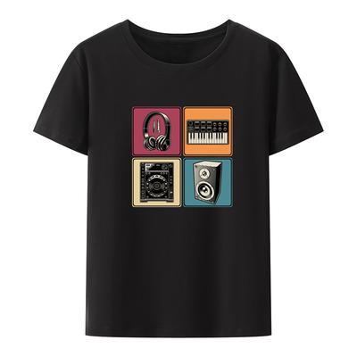 Vinyl Music DJ Record Prints Grafische Oberteile Camiseta Hombre O-Ausschnitt Kurzärmliges T-Shirt für Herren Kleidung Kreativer Druck