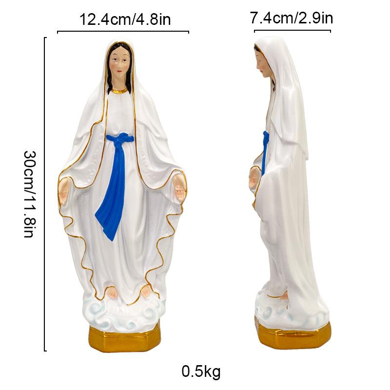 Maľovaná socha Panny Márie Guadalupskej Živicová figúrka Svätej Márie Domáce dekorácie Oltár k Panne Vianočná ozdoba na stôl