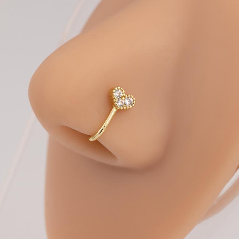 No Perforation Nose Ring Simple Gold Silver U-Shaped Nose Clip Butterfly Love Snowflake Diamond Nose Decoration Cartilage Clip