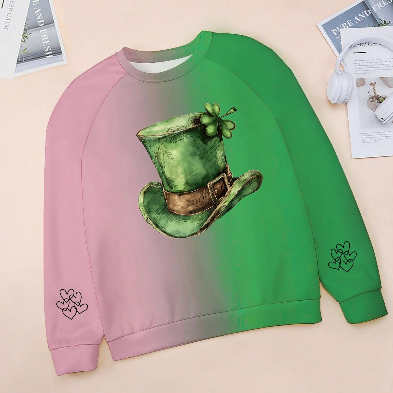 

Детская мода Neck St. Повседневная толстовка с принтом ко Дню Святого Патрика 110