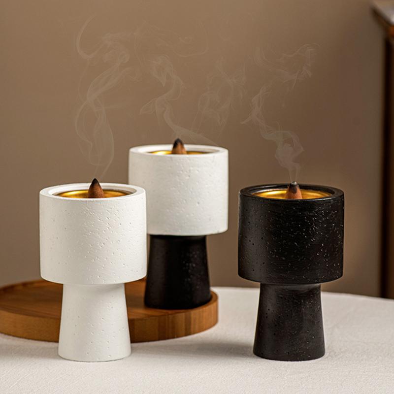 1PC Color Block Unique Cement Ambience Handheld Decorative Solid Color Ornament Aromatherapy Stove Desktop Tabletop Home Supplies