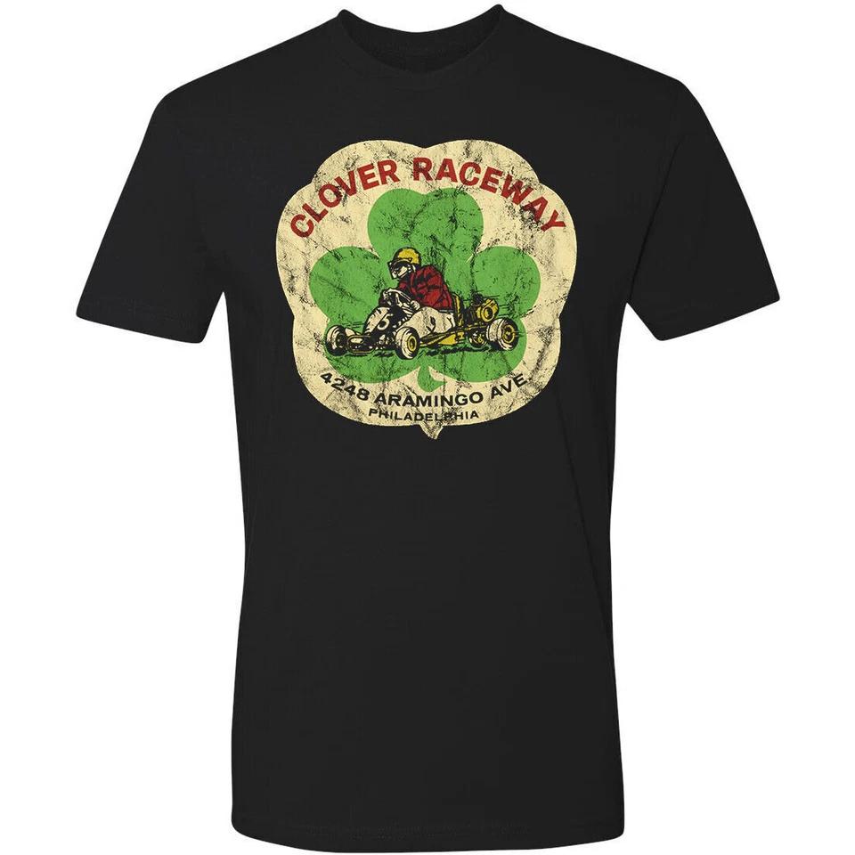 

Men s T-shirt White Cotton Hot Rod Clover Raceway Drag Race Racing Nostalgia S