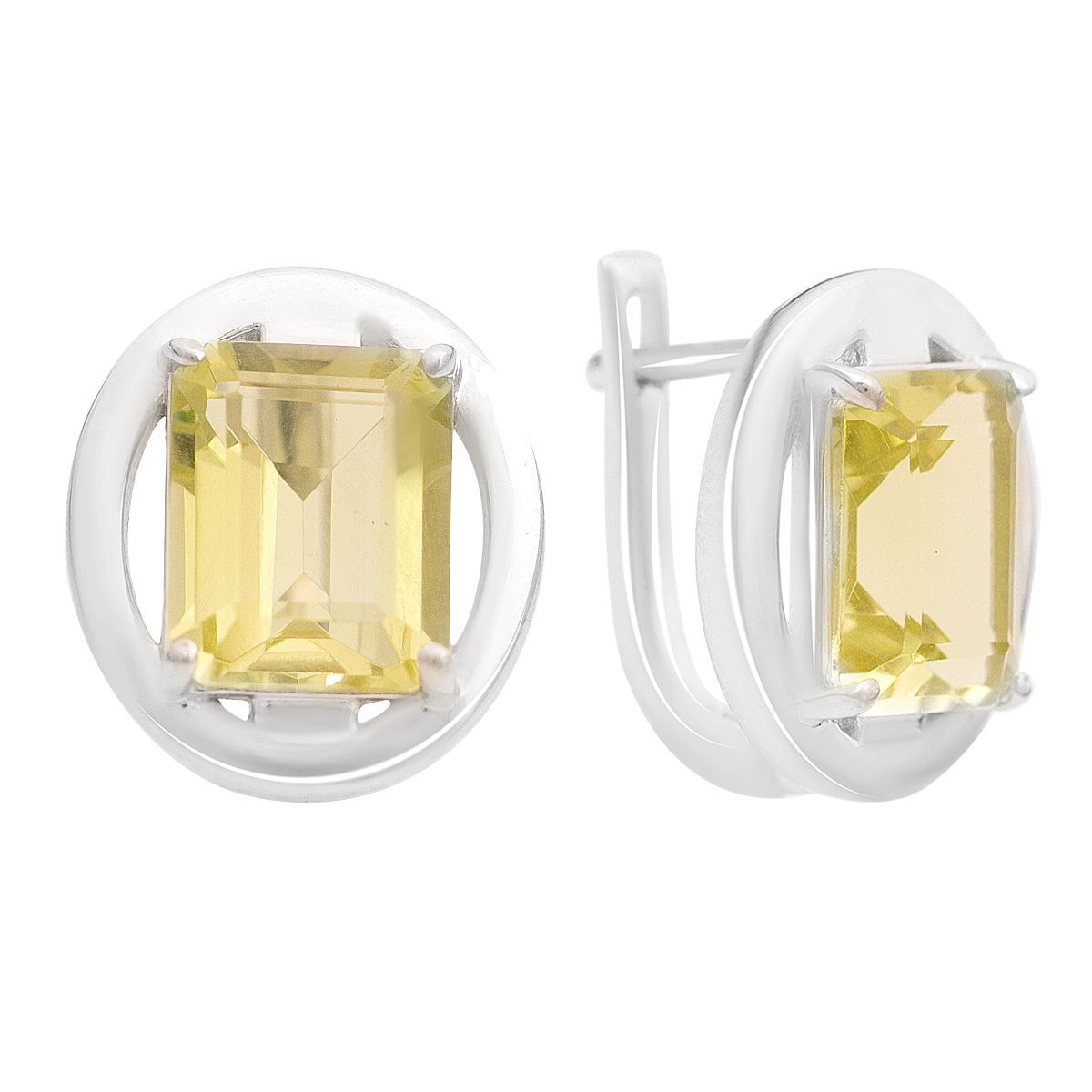 

Серебряные серьги с Натуральным зеленим кварцем 5.993ct (2162186) смарагдовий