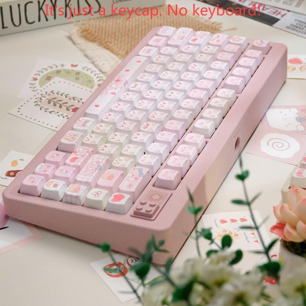 Joli Set de Touches Rose MAO PBT 128 Touches Touche Chat HI75 HI8 HI8 68 F99 104 64 Clavier Mécanique
