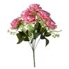 7-Head Artificial Rose Realistic Fake Flower Bouquet Home Office Wedding Party Indoor Outdoor Faux Bloom Table Centerpiece Decoration