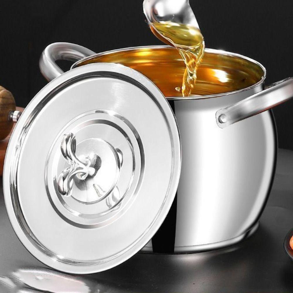 Stainless Steel Lard Strainer Tank Binaural Handle Lard Storage Can Durable Oil Filter Pot  Cooking