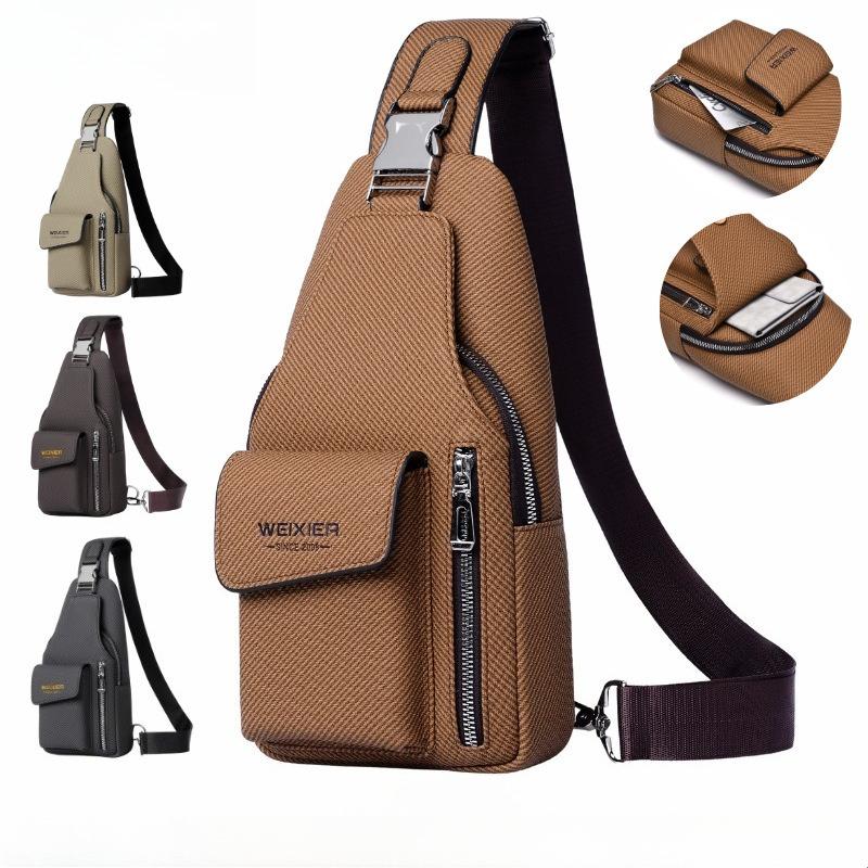 New Large Capacity Men's Chest Pouch,Crossbody bag,PU Leather Luxury Design Sling Bag, for Phone, Wallet & Outdoor Essentials