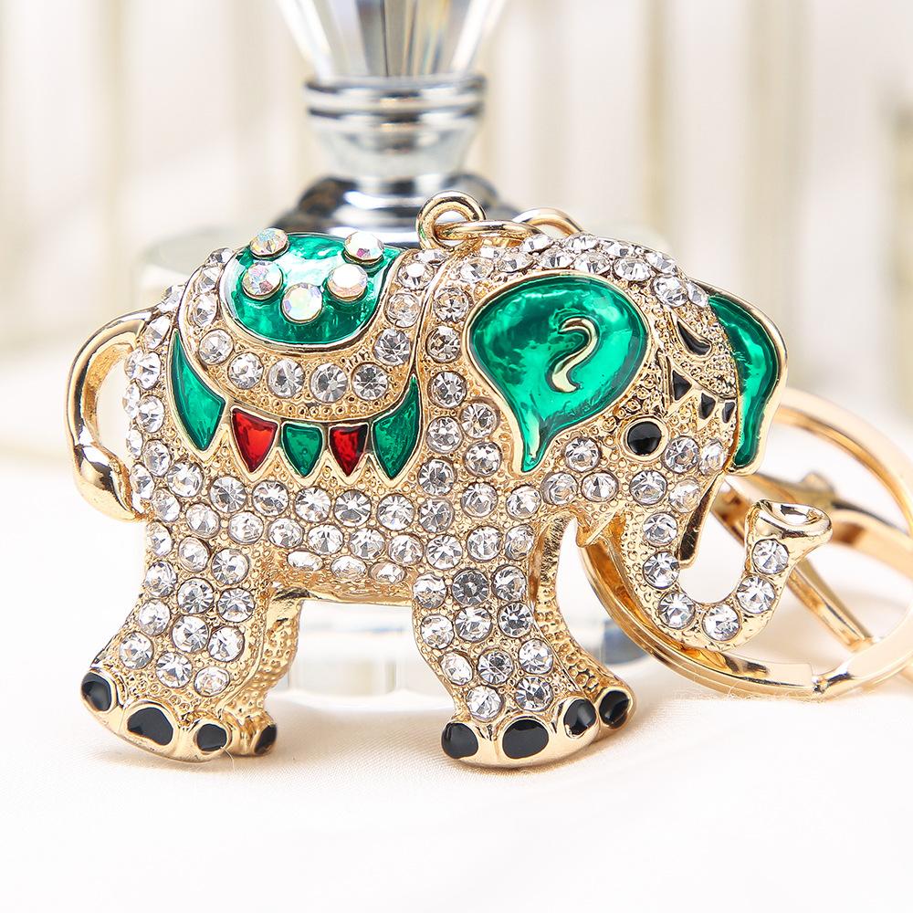 1PC Diamond Elephant Keychain Pendant Animal Theme Cartoon Keychain Creative Small Gift Car Keychain Bag Pendant