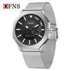OFNS Octagonal Men's Quartz Wristwatch: Simple Bar Index, Date Display, Waterproof, Business Style, Douyin Inspired.