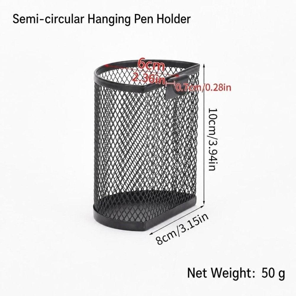 Semi-Circle/Oval Hanging Pen Holder Mesh Desk Organizer Durable Makeup Brush Container  Students