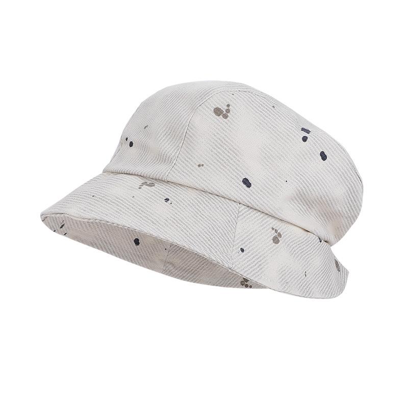 Винтажная шляпа-таз Весна Лето Уличная шляпа для защиты от солнца Женская шляпа-рыбак с граффити бежевый