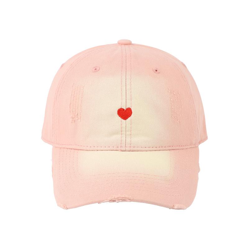Spring Summer Ins Korean Trendy Cotton Sun Baseball Cap Women Japanese Small Fresh Face Small Love Heart Embroidery Baseball Cap