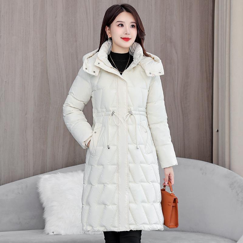 Cold-proof Casual Down Cotton Jacket, Over-the-knee Cotton Jacket, Women's Long Padded Jacket, Winter New Thickened Slim Korean Version