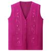 Middle Aged and Elderly Women's Spring Autumn Thin Vest Elderly Cardigan Vest Loose Plus Size Grandma Knit Cardigan Outfit