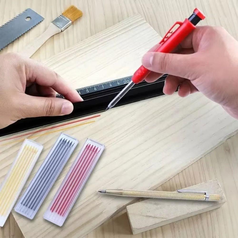 10Pcs Long Nib Woodworking Marking Tool Solid Construction Woodworking Pencil  Architect Use