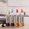 Japanese-Style Glass Oil Dispenser with Stainless Steel Press Nozzle for Soy Sauce, Vinegar, and Seasonings