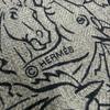 Excellent HERMES Scarf Tisse Reversible Horse Mix Fringe Gray Cashmere Mens Used