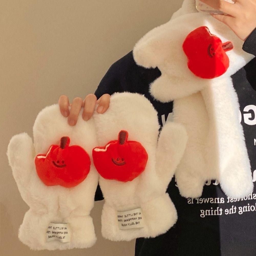 Thicken Neckerchief Wrap Cartoon Neck Warmer New Gloves  Winter