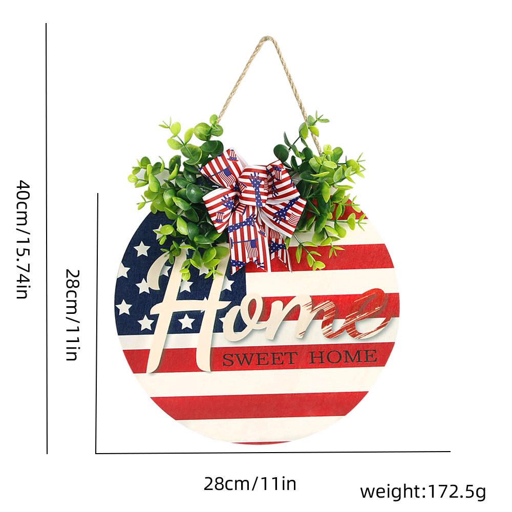 Round Wooden Exquisite Home Decor Sign For 4th Of July Featuring Colorful Imagery Patriotic
