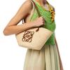 Loewe Anagram Cesto Intrecciato a Mano Patch Embossato Anagram Borsa a Mano da Shopping Donna tote Marrone Naturale A223P65X01-2435