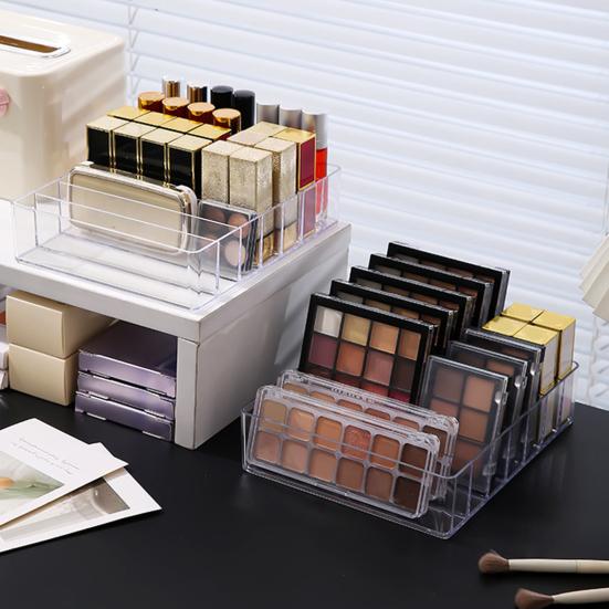 7 Grids Makeup Organizer Tray Storage Holder Large Capacity Transparent Design Multipurpose Eyeshadow Palette Makeup Holder