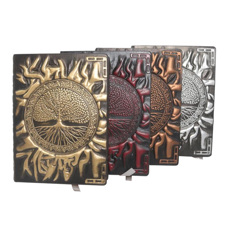 Retro Notepad A6 Notebook PU Creative Embossed Diary Handbook Korean Stationery Student School Office Writing Book 13.7x10x2cm