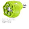 High Pressure Nozzle 6-in-1 Quick Change Adjustable Spray Tip 0-15-25-40 Degree Rinse Soap Settings 4000 PSI Pressure Washer Nozzle