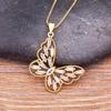 Nidin Top Quality Copper Zircon 12 Styles Charms Butterfly Pendant Chain Necklace for Women Gold Plated Vintage Boho Jewelry