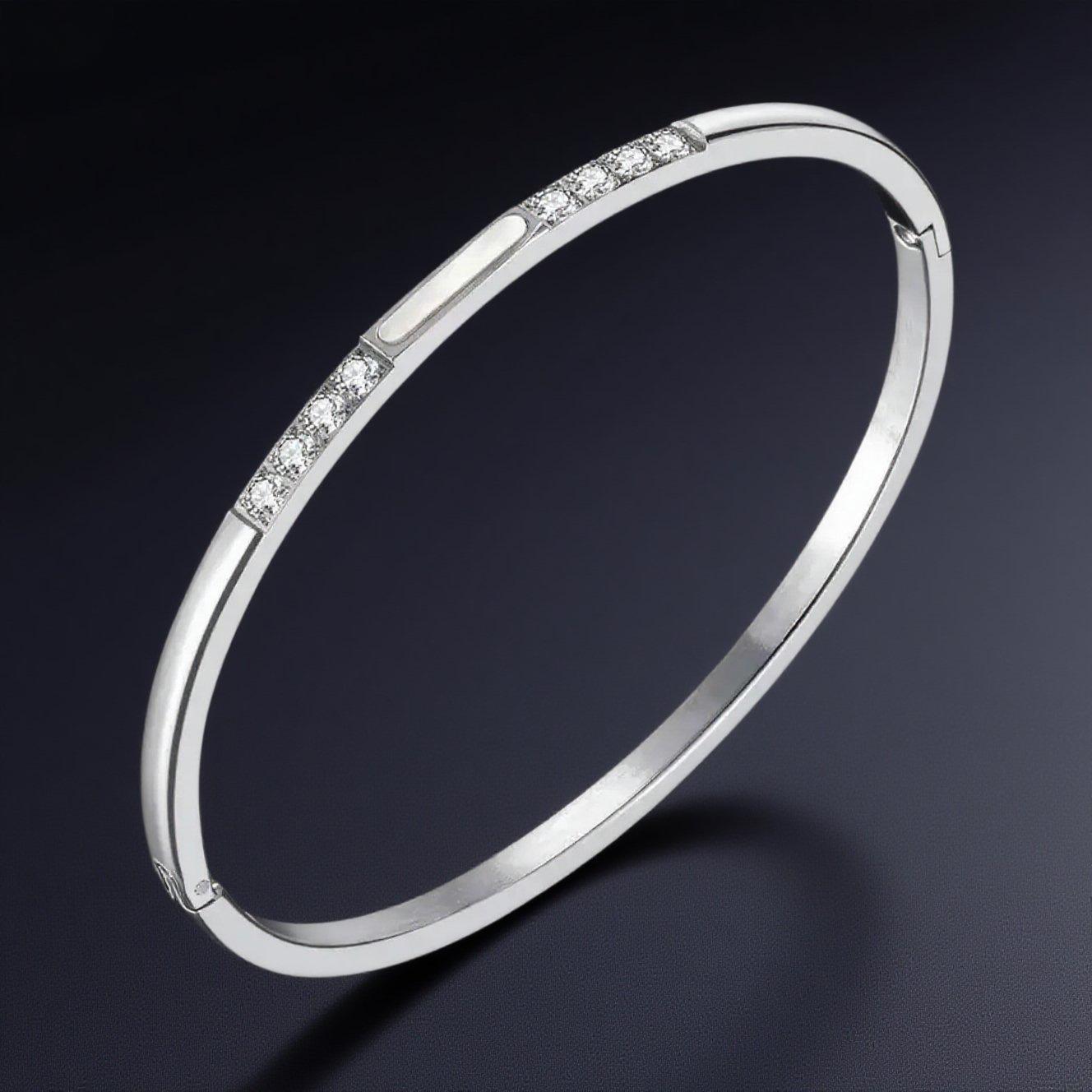 18k Women s Retro Light Luxury Diamond-Inlaid Stainless Steel Titanium Bracelet