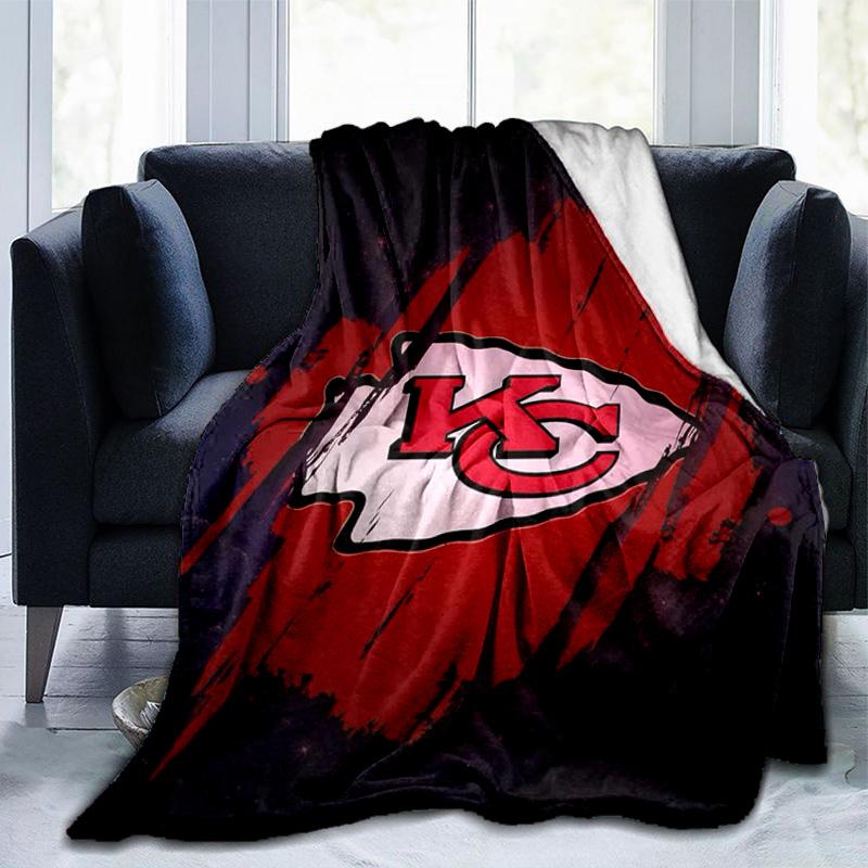 City Chiefs Emblem Aufdruck Überwurf Decke Weiche Flanelldecken für Sofa Bett Geschenke für Männer Frauen Picknickdecke Weihnachtsgeschenke 75x90cm