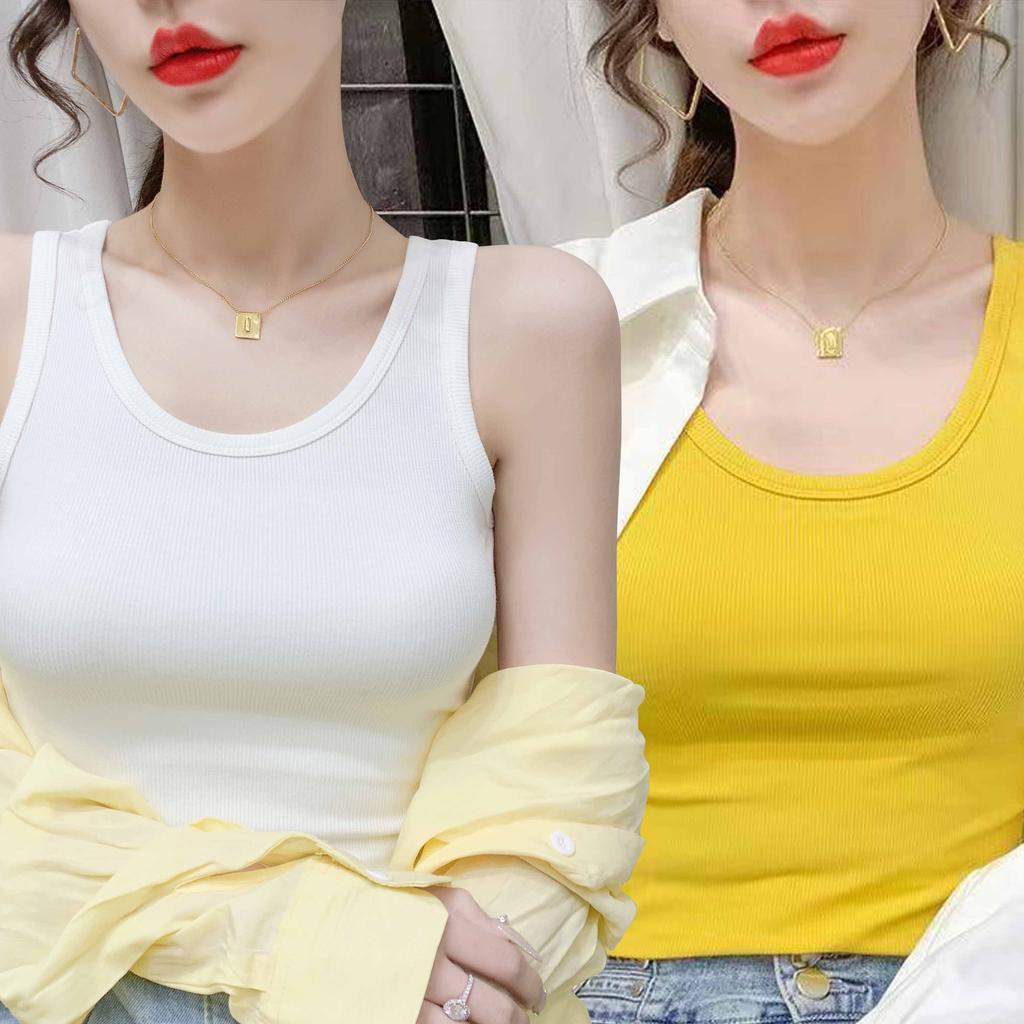 Jednoduché a elegantní dámské jednobarevné tílko větší velikosti Slim Fit na jaro a léto – noste jako základní nebo vnější vrstva, ramínka na špagety