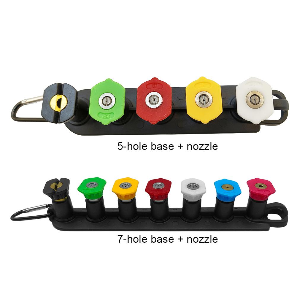 

Spray Nozzle Sets with Stand Holder 1/4 Quick Connect Pressure Washer Nozzle Holder with Power Tips for Watering Car Washing
