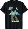 Bigfoot UFO Abduction Moon Mountain Unisex T Shirt, Gift For Friends