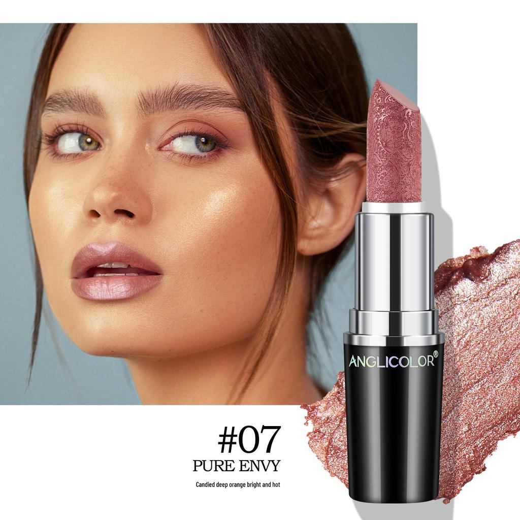 Non-Fading Hydrating Pearl Shimmer Lipstick with Long-Lasting Moisturizing Balm.