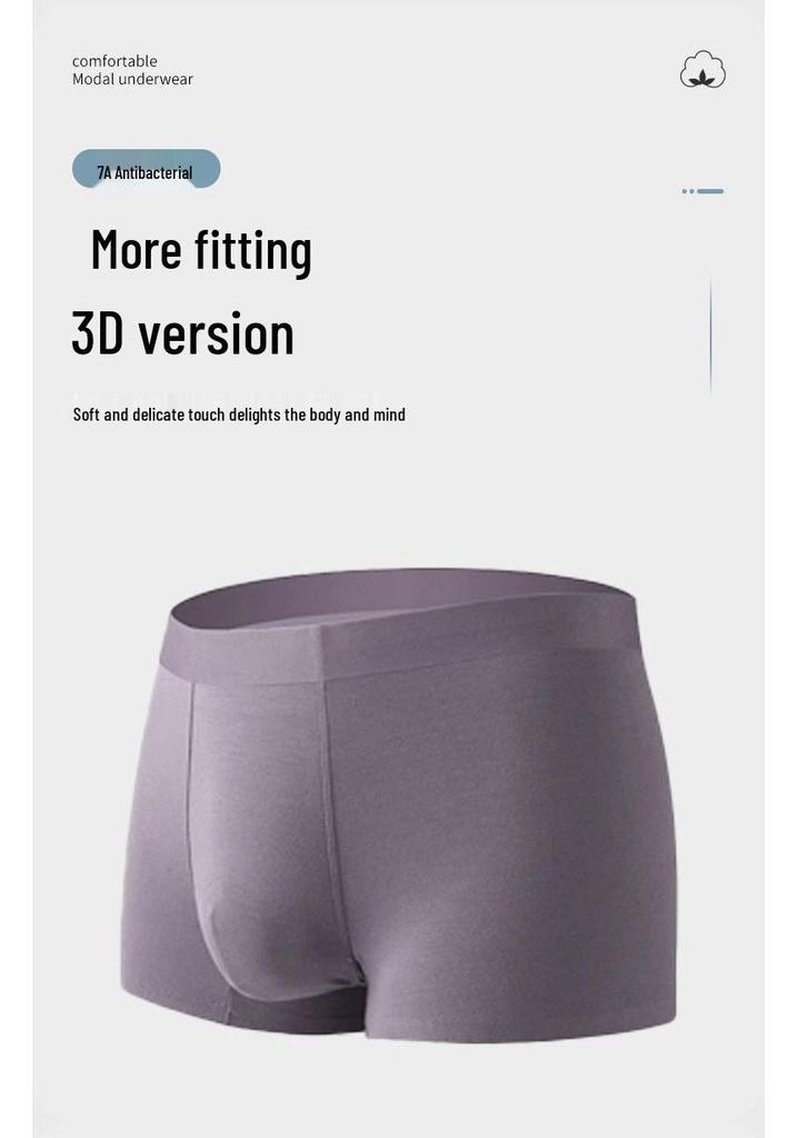 2026 Herren Antibakterielle Modal Boxershorts – Bequem, Atmungsaktiv, Große Größen, Vier-Ecken-Design.