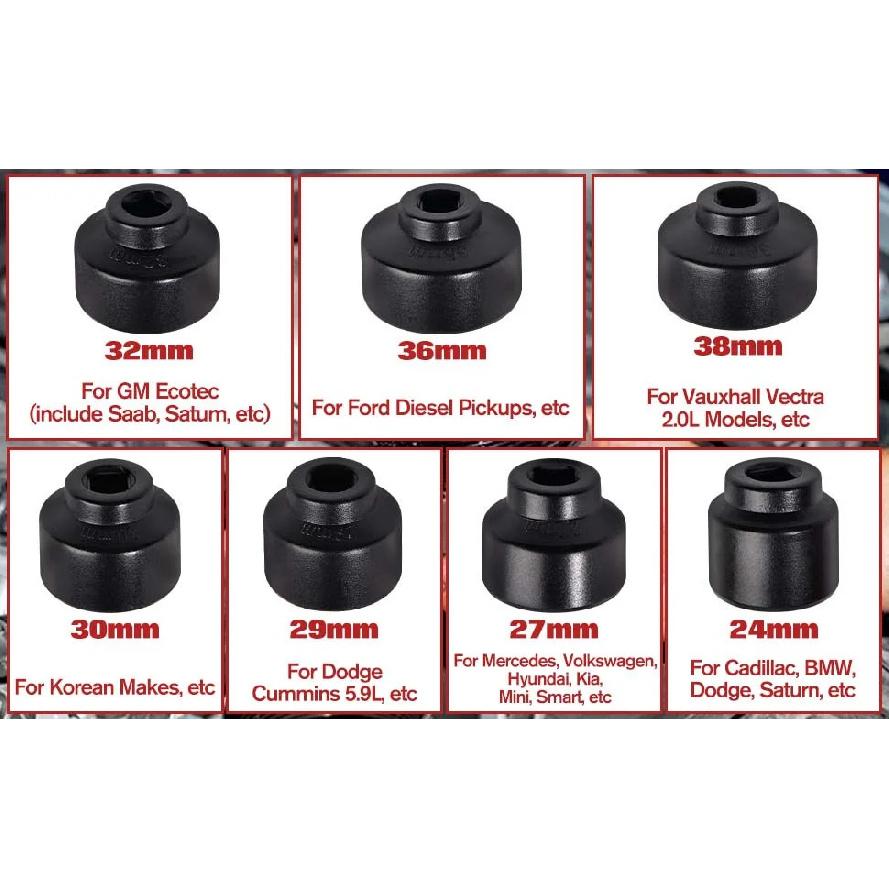 10Pieces / 7 Pieces Oil Filter Wrench Socket Tool Set For Mercedes Benz BMW Toyota Car Repair Manual Removal Tool