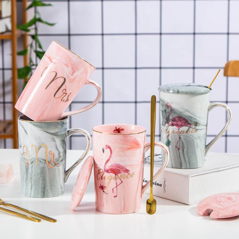 Mug with Lid Spoon Ceramic Mug Water Cup Coffee Mug Gift Box Set