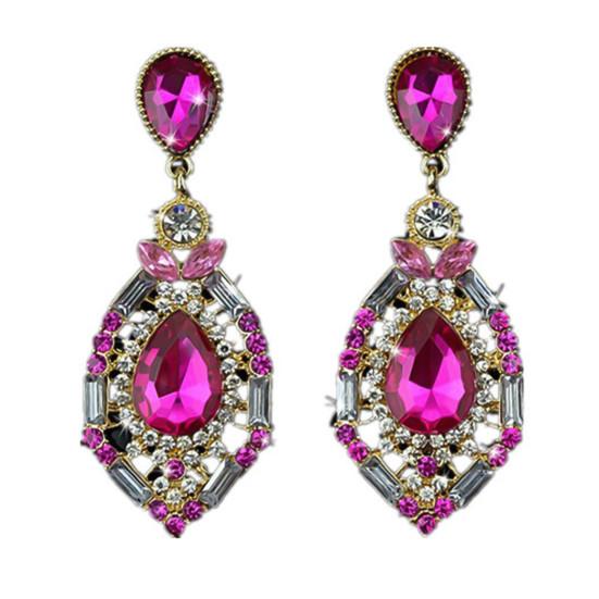 Smart Teardrop Shape Rhinestone Big Drop Dangle Earrings Gift