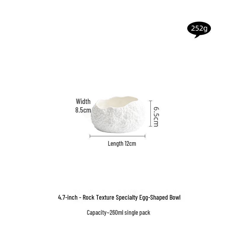Rock Pattern Oval Dessert Bowl for High-End Molecular Cuisine