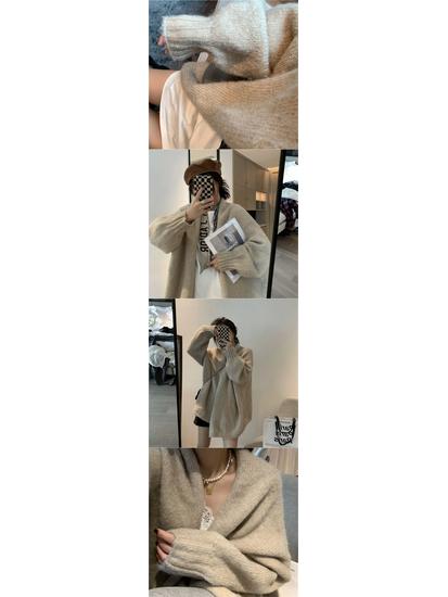 Lazy Style Gentle Cardigan: Loose, Thickened Knit Sweater for Autumn and Winter