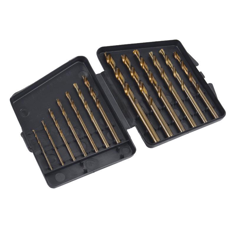 13-Piece Yellow Jute Drill Bit Set: 1.5-6.5mm Straight Shank in Plastic Box