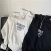 Women's Stand Collar Long Sleeve Sweatshirt Loose Fit Half Zip Pullover Letter Embroidery Casual Top